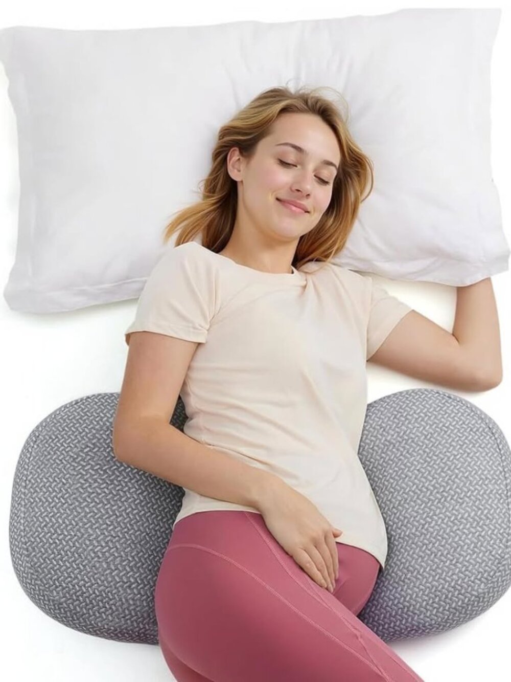Momcozy W-Shaped Pregnancy Pillow - Grey - Brand New Sealed